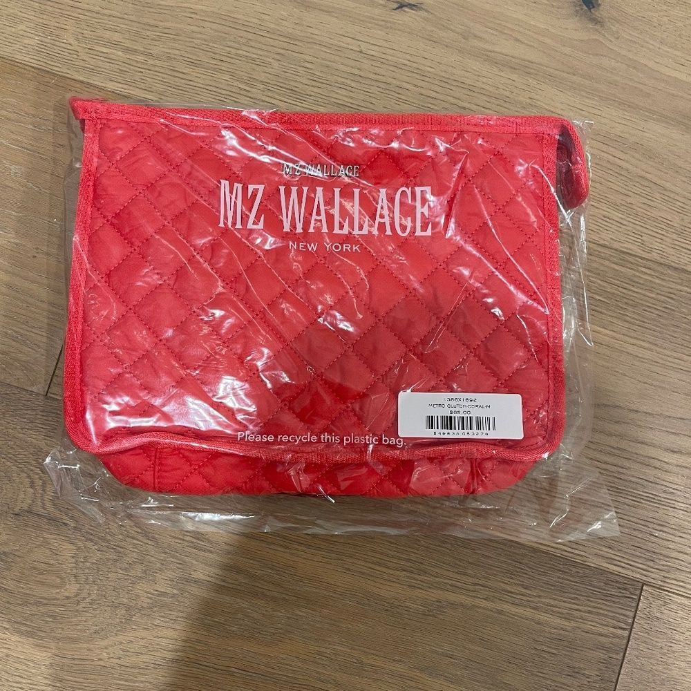 NWT MZ Wallace Coral Metro Clutch - Picture 4 of 4